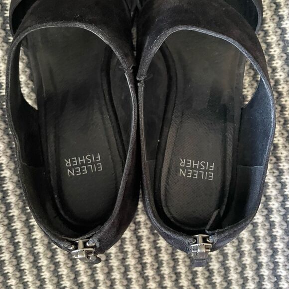 Eileen Fisher Turban black wedge sandal women’s shoe size 9 - Picture 6 of 11